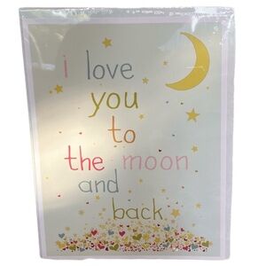 I love you to the moon and back, 11x14 Poster, Pink and Cream, NWT
